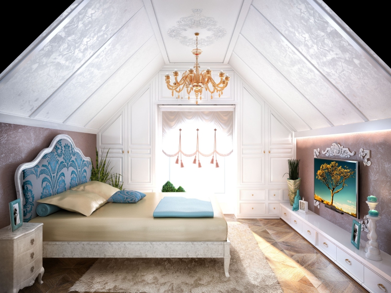 Интерьер спальни в классическом стиле - Дизайн интерьера коттеджа п. Патрушевa, ул Зеленая