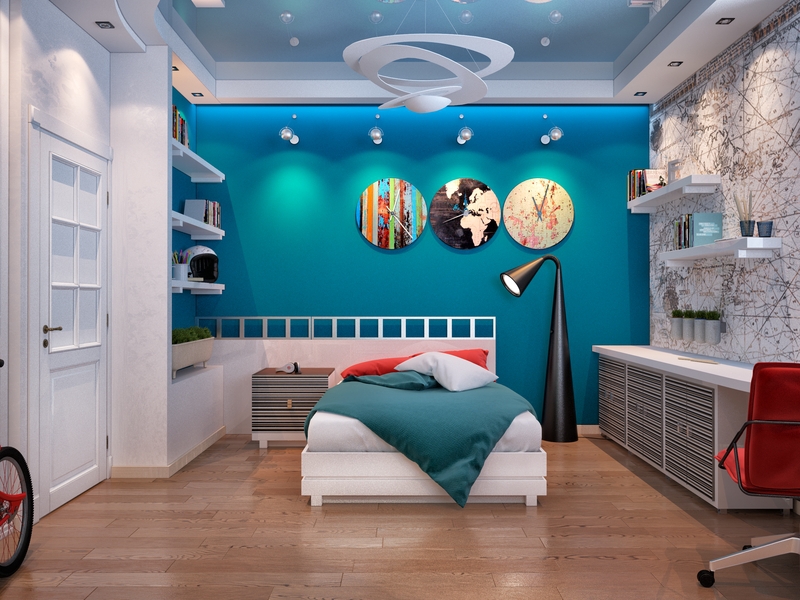 Яркая стена в детской комнате - Дизайн интерьера квартиры г.Тюмень ул.Севастопольская