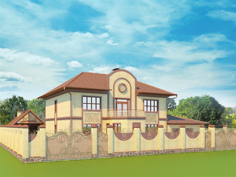 Фасад дома - Ландшафтное проектирование территории загородного дома
