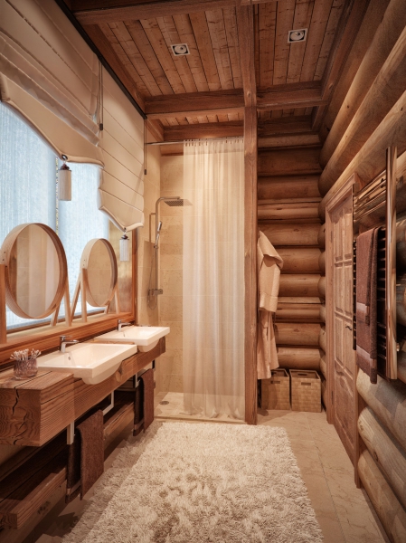 Дизайн интерьера загородного деревянного дома