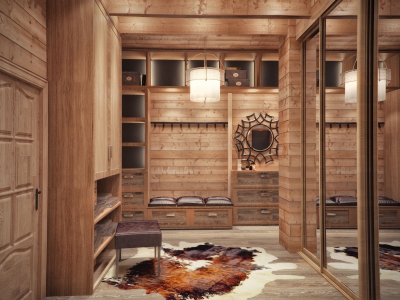 Дизайн интерьера деревянного жилого дома в стиле шале