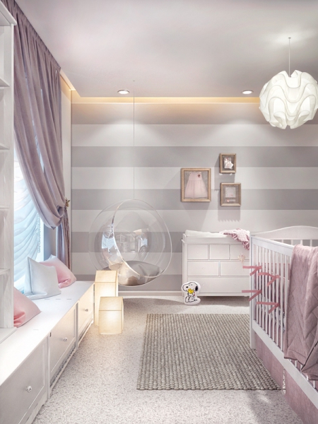 Детская для младенца - Дизайн интерьера квартиры, ул. 25 лет Октября
