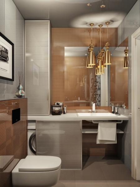 Мужская ванна-место для стиральной-шкаф в санузле - Дизайн интерьера квартиры, Червишевский тракт