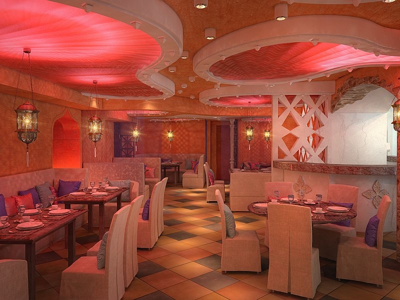 Декоративное освещение - Дизайн интерьера кафе «Маракеш»