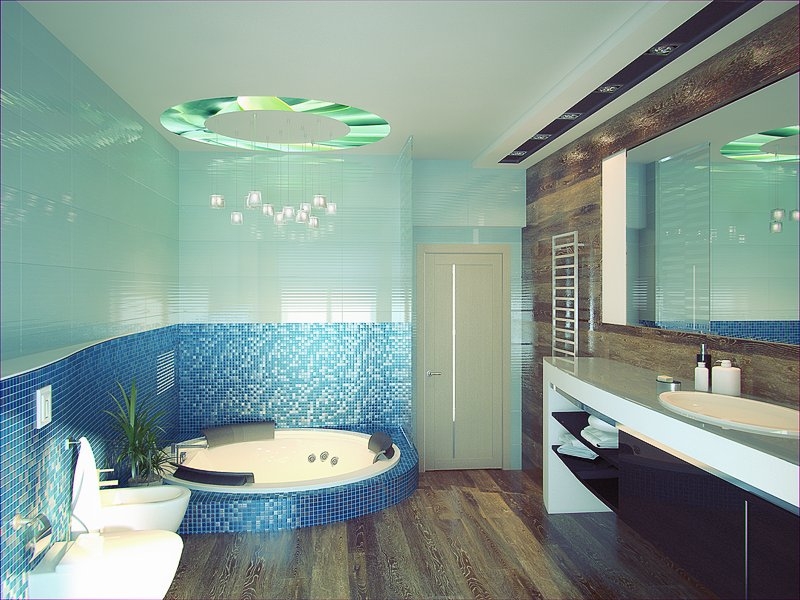 Ванная комната с мозаикой - Дизайн интерьера квартиры г. Тюмень ул. Артамонова