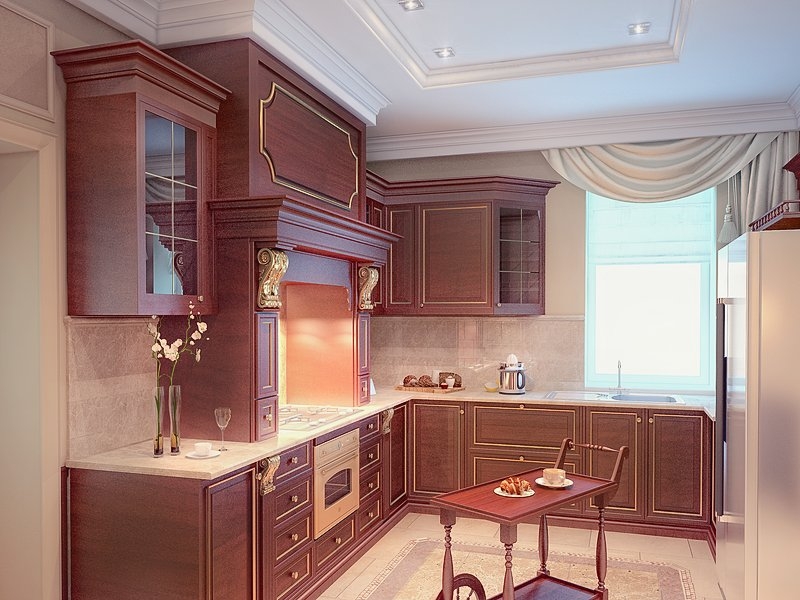 Кухня в классическом стиле - Дизайн интерьера квартиры г. Тюмень ул. Логунова