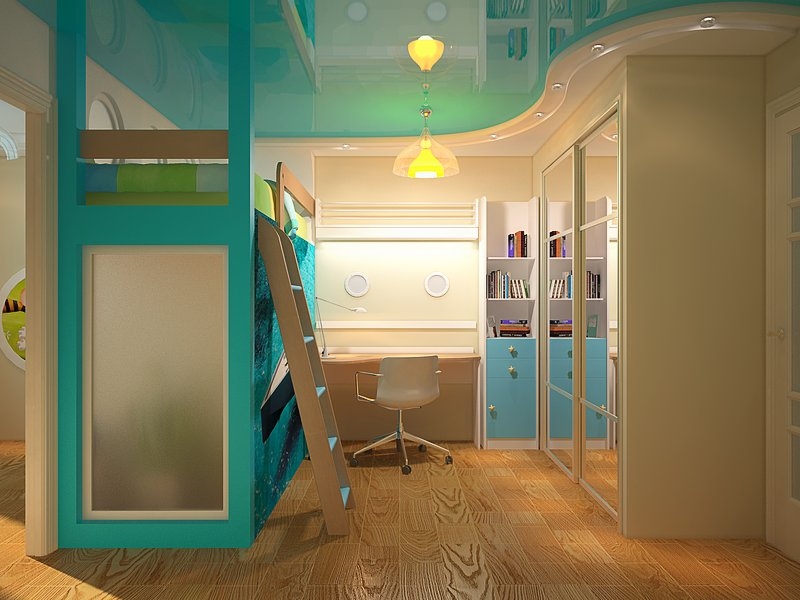 Детская комната с двухъярусной кроватью - Дизайн интерьера квартиры г. Тюмень ул. Широтная ТДСК