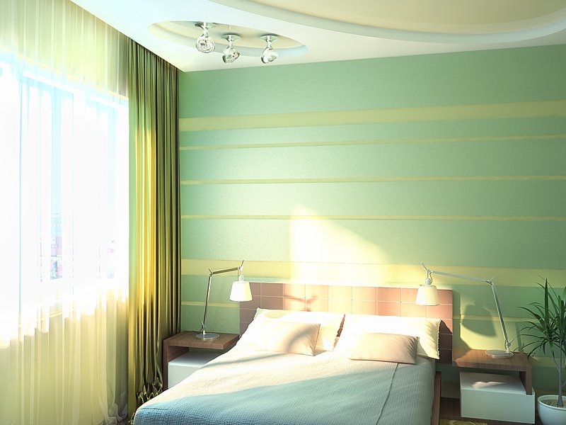 Спальня с нишами на потолке - Квартира в жилом комплексе «Солнечный остров» #5