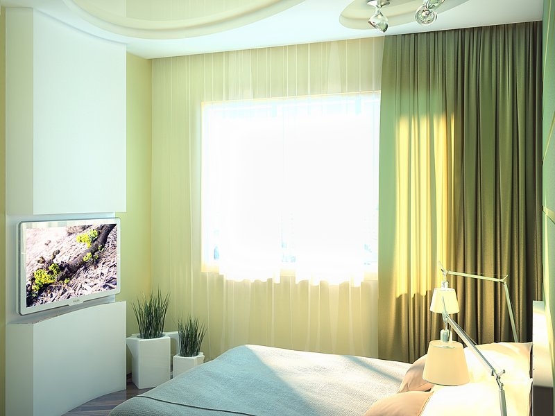 Спальня с нишей для телевизора  - Квартира в жилом комплексе «Солнечный остров» #5