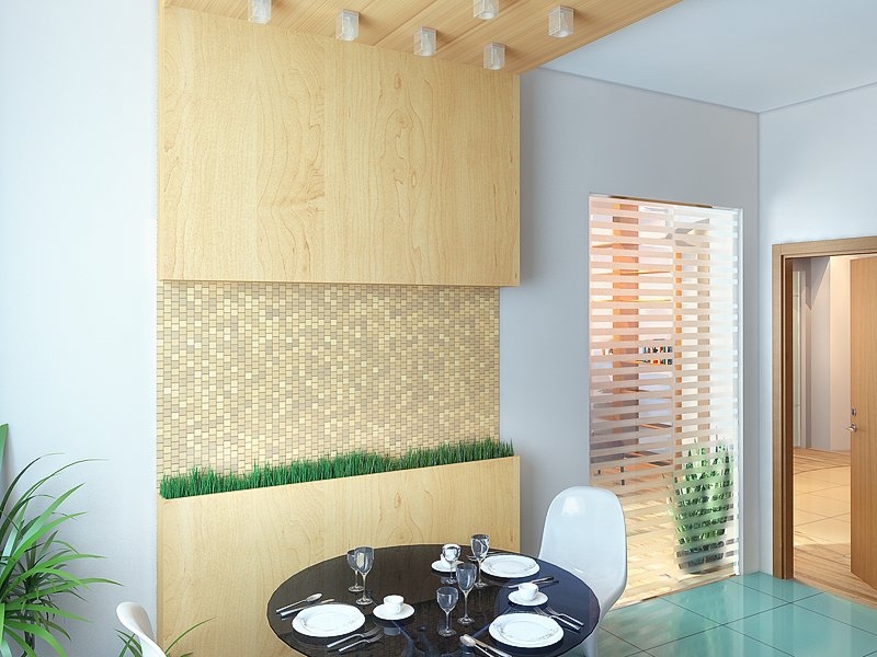 Кухня со стеклянной перегородкой - Квартира в жилом комплексе «Солнечный остров» #6