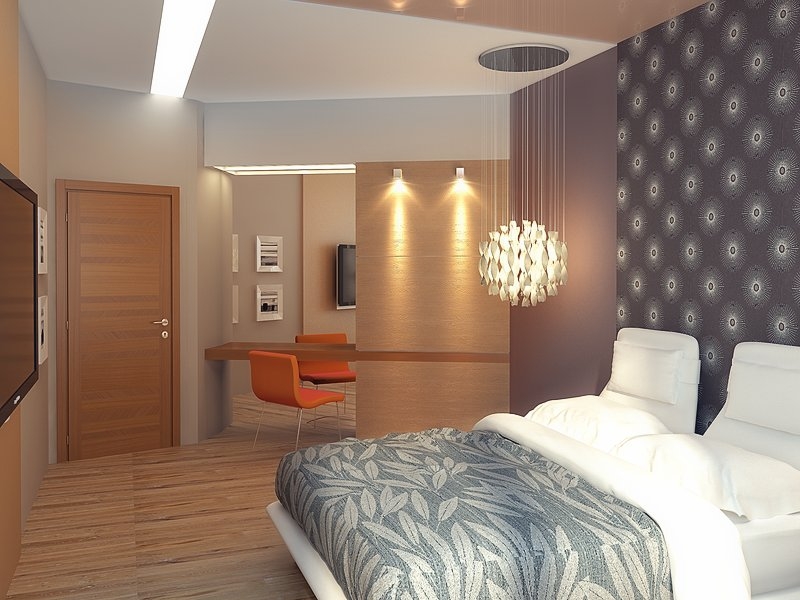 Спальня с зеркалом в пол - Квартира в жилом комплексе «Солнечный остров» #6