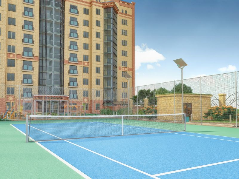 Теннисный корт на придомовой территории - Проект благоустройства территории жилого дома по ул.Пржевальского