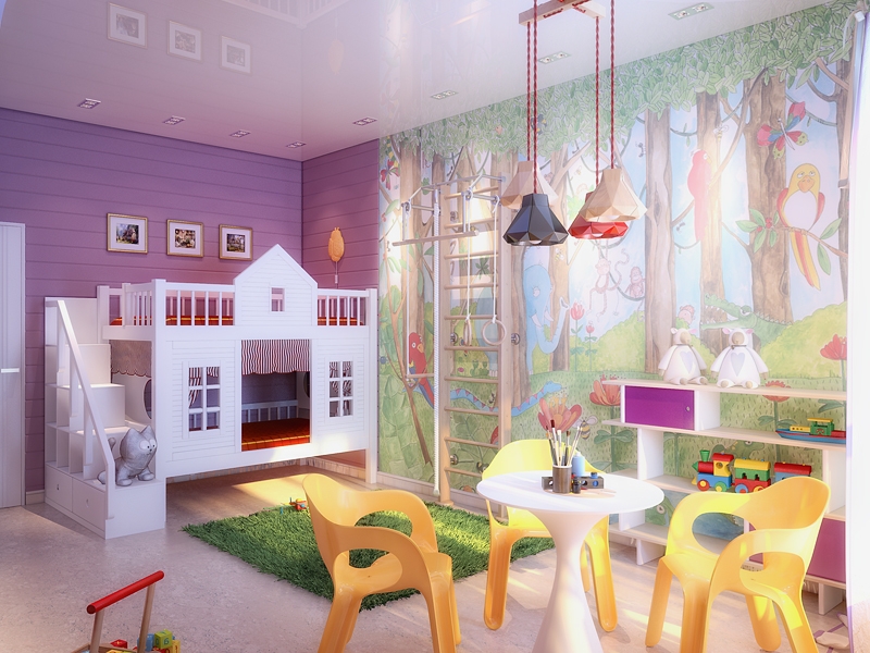 Детская комната с двухярусной кроватью - Дизайн интерьера квартиры на ул. Севастопольская г. Тюмень