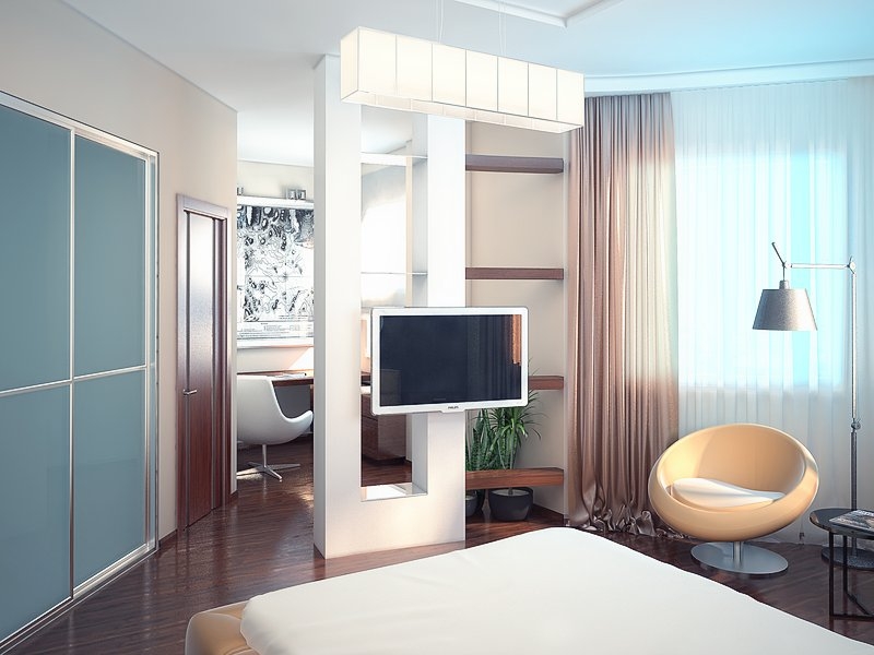 Спальня с открытыми нишами - Квартира в жилом комплексе «Солнечный остров»
