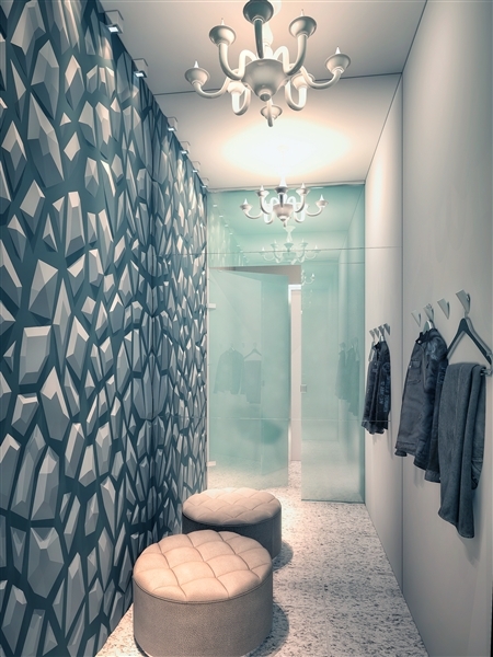 Барельеф на стене - Дизайн интерьера магазина-бутика Yudashkin Jeans