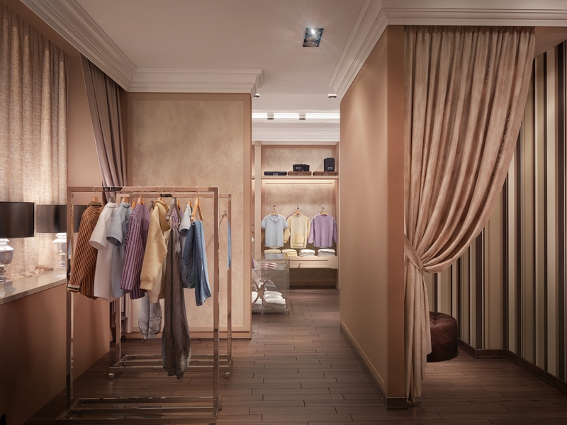 Примерочная кабина в бутике - Бутик брендовой одежды «Montmartre» в комплексе «Паруса» 200 кв. м.