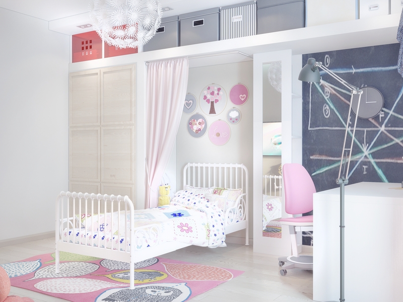 Грифельная краска в детской комнате - Дизайн интерьера квартиры, квартал «Novin» г.Тюмень