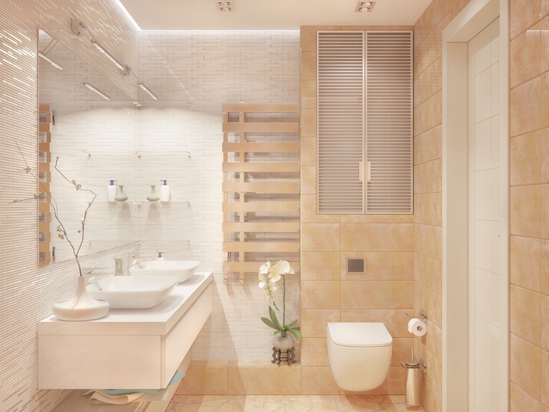 Двойная раковина в ванной комнате - Дизайн интерьера квартиры, квартал «Novin» г.Тюмень