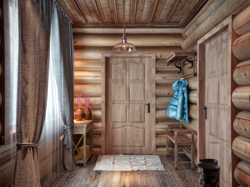 Дизайн интерьера загородного деревянного дома