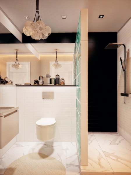 Хозяйская ванная комната - Дизайн интерьера двухуровневой квартиры, ул.Самарцева