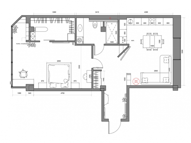 Планировка после - Дизайн интерьера квартиры, г.Салехард