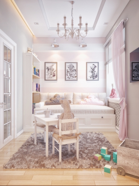Игровая комната с элементами классики - Дизайн дома для двух семей, Комарово