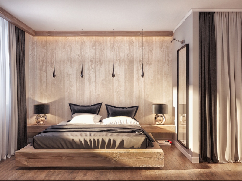 Дизайн спальни в квартире с использованием деревянных балок - Дизайн квартиры в Европейском