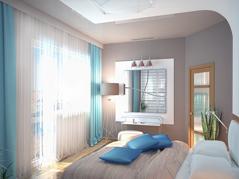 Спальня с зеркальным панно  - Квартира в жилом комплексе «Солнечный остров» #3