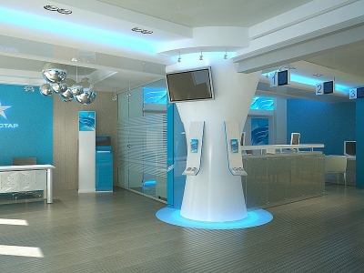 Дизайн интерьера офиса в синих тонах