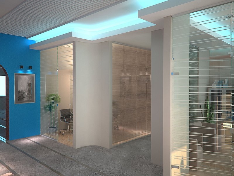 Многоуровневый потолок - Дизайн интерьера офиса АИЖК