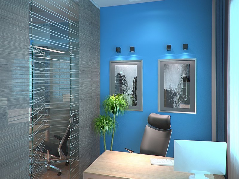 Стеклянная дверь с выборочной матировкой - Дизайн интерьера офиса АИЖК