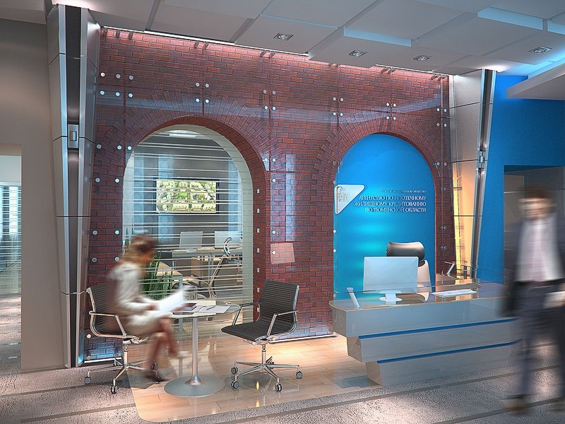 Декоративные колонны - Дизайн интерьера офиса АИЖК
