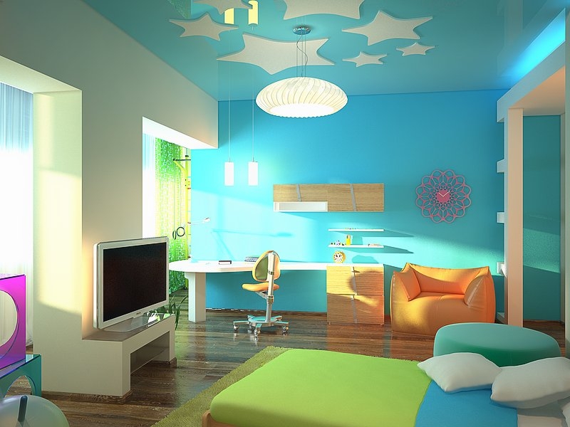 Детская комната в ярких цветах - Дизайн интерьера квартиры г. Тюмень ул. Артамонова
