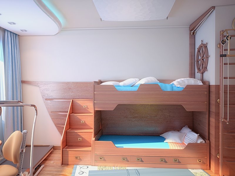 Детская комната в морском стиле - Дизайн интерьера квартиры г. Тюмень ул. Ямская