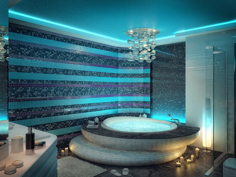 Ванна на подиуме - Дизайн интерьера ванной комнаты