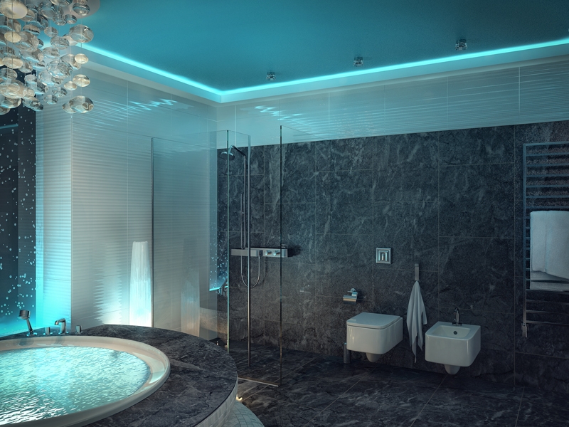 Ванная комната с люстрой - Дизайн интерьера ванной комнаты