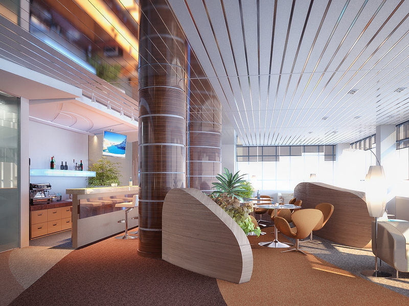 Колонны, облицованные панелями - Дизайн интерьера Аэропорта в г. Салехард
