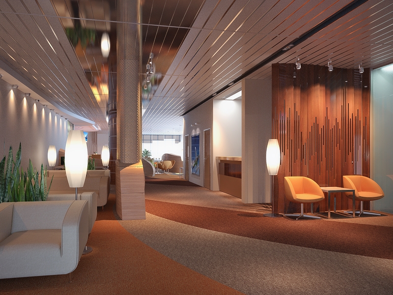 Декоративная деревянная перегородка - Дизайн интерьера Аэропорта в г. Салехард