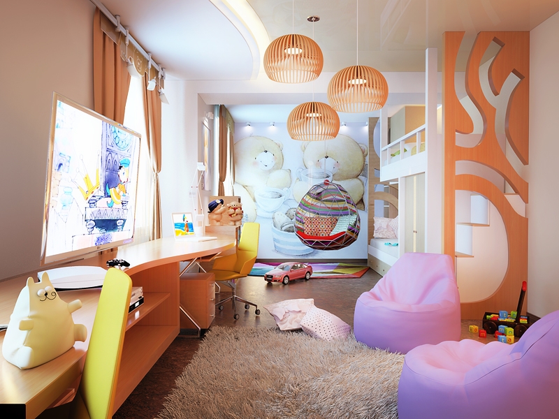 Детская комната для двоих детей - Дизайн интерьера квартиры на ул. 8 Марта г. Тюмень